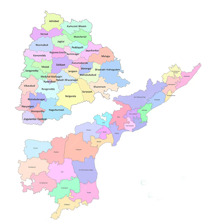 Andhra Pradesh and Telangana Political Map